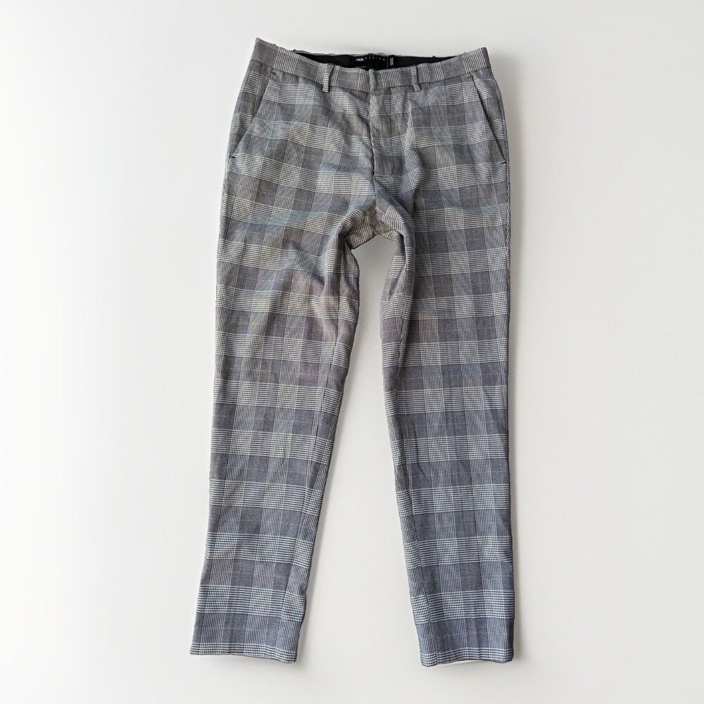 ASOS DESIGN Men's Plaid Check Smart Suit Skinny Pants Trousers Size 32x30
